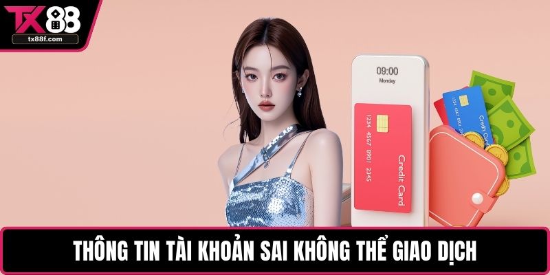 Thông tin tài khoản sai không thể giao dịch